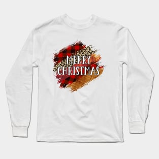 Merry Christmas. Brush Strokes Long Sleeve T-Shirt